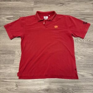 Vintage Callaway Golf Sport Red Polo Shirt Mens Medium Oak Tree Logo Cotton